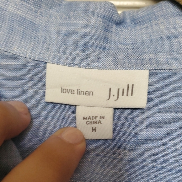 J. Jill Light Blue Casual Button Down Shirt - Picture 3 of 9